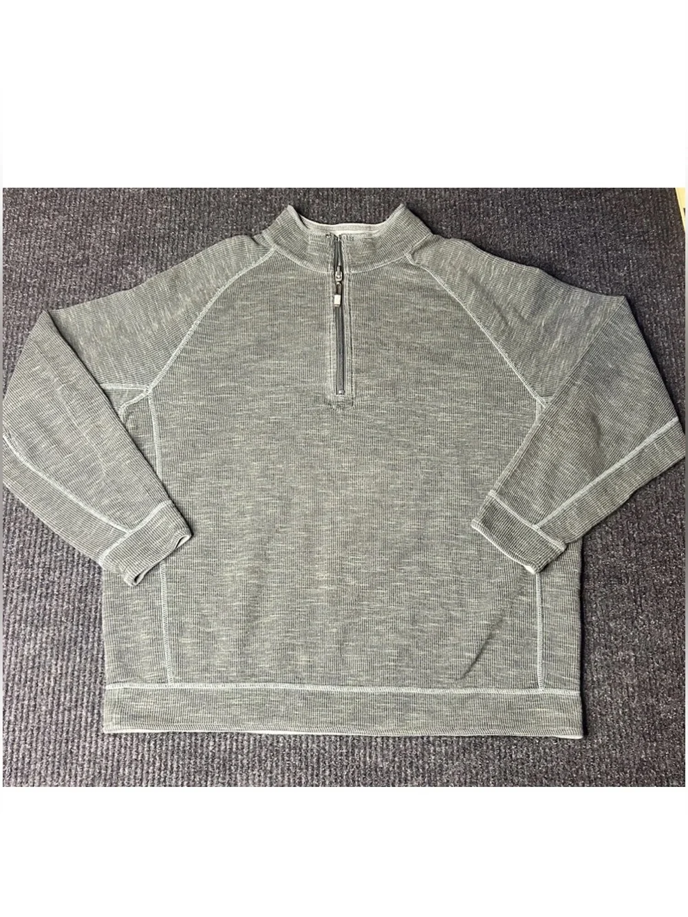 Tommy Bahama Jeans Reversible 1/4 Zip Pullover Sweatshirt Sage Green Men’s M